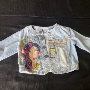 Women’s/girls  cropped denim Jacket Size medium